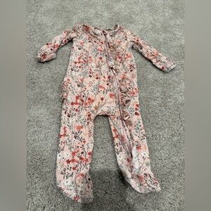Caden Lane Pink Floral Kids One Piece Footie